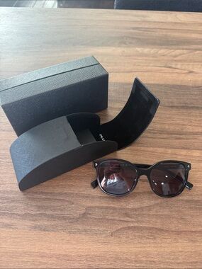Prada Woman’s Black Frame Sunglasses with Dark Lenses
